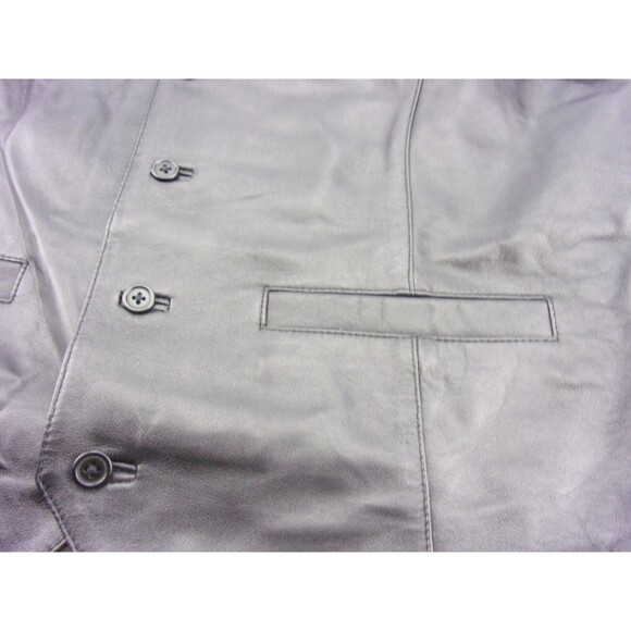Cripple Creek Men's Black Genuine Leather Vest Western Button Front Large - Picture 5 of 5